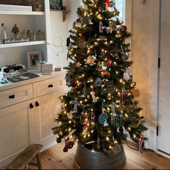 Christmas Tree Collar Galvanized Tin - Picture 3 of 5